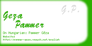 geza pammer business card