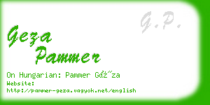 geza pammer business card